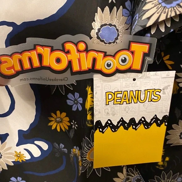 Peanuts Snoopy Floral Print Women's Tee - Black and Purple - Picture 6 of 7